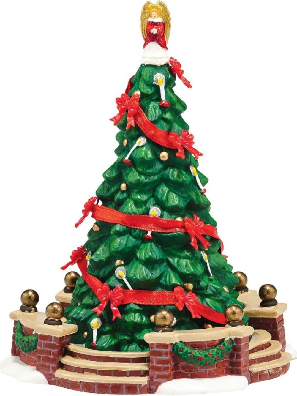 6.5 Inch Multicolor Christmas Tree Figurine for Dickens' Village Decor